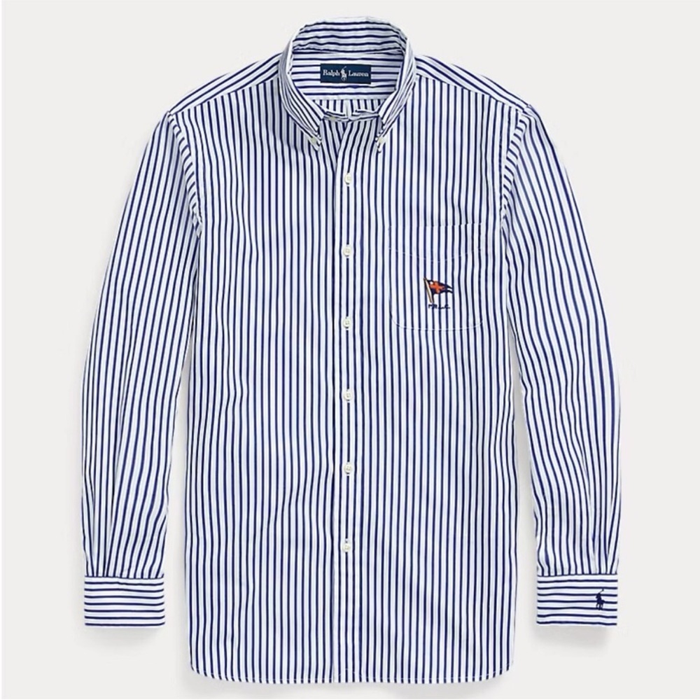 Ralph Lauren Yaught Club Button Down Poplin Shirt Medium - Picture 7 of 7